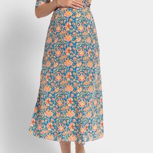 Seraphine Blue and Orange Floral Maternity Dress